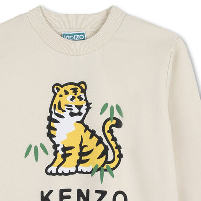 Logo Sweatshirt in Pale Yellow Kenzo