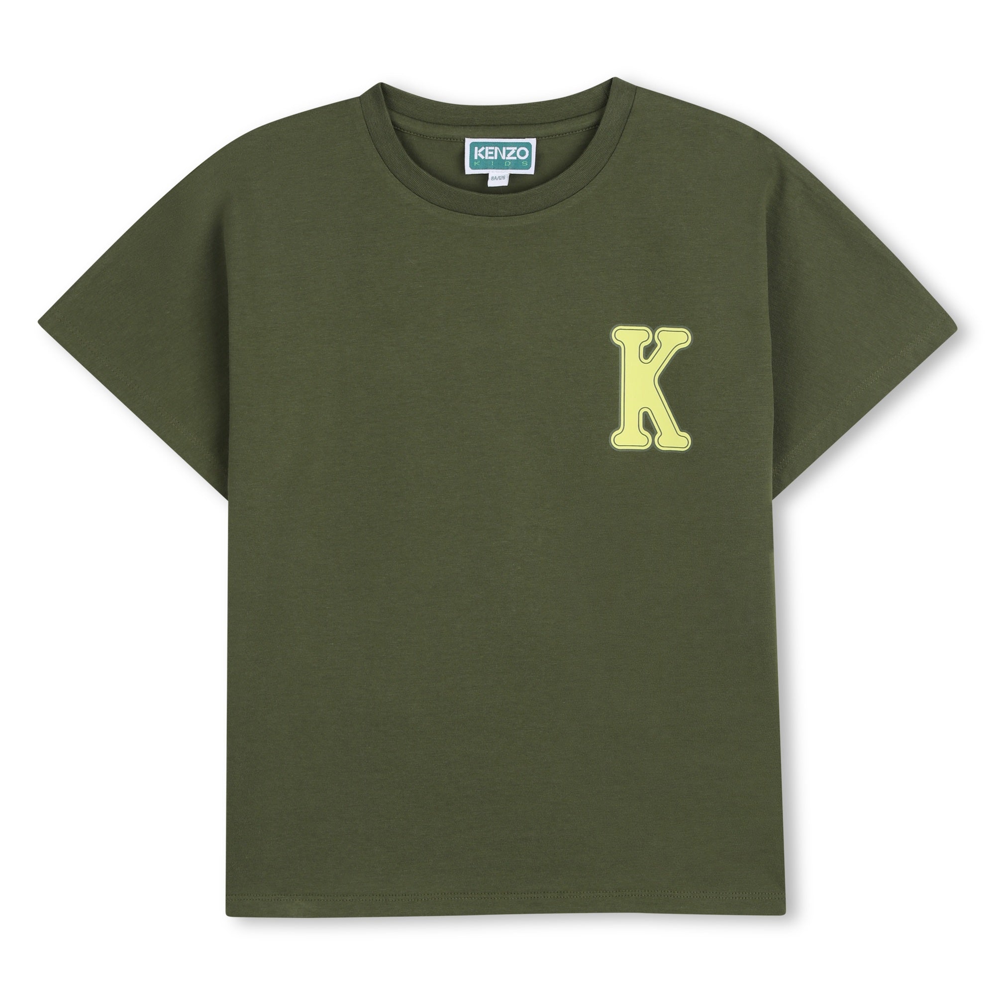 T-Shirt in Khaki Green Organic Cotton Kenzo