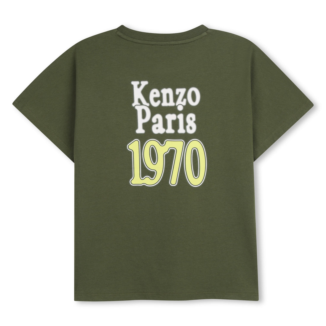 T-Shirt in Khaki Green Organic Cotton Kenzo