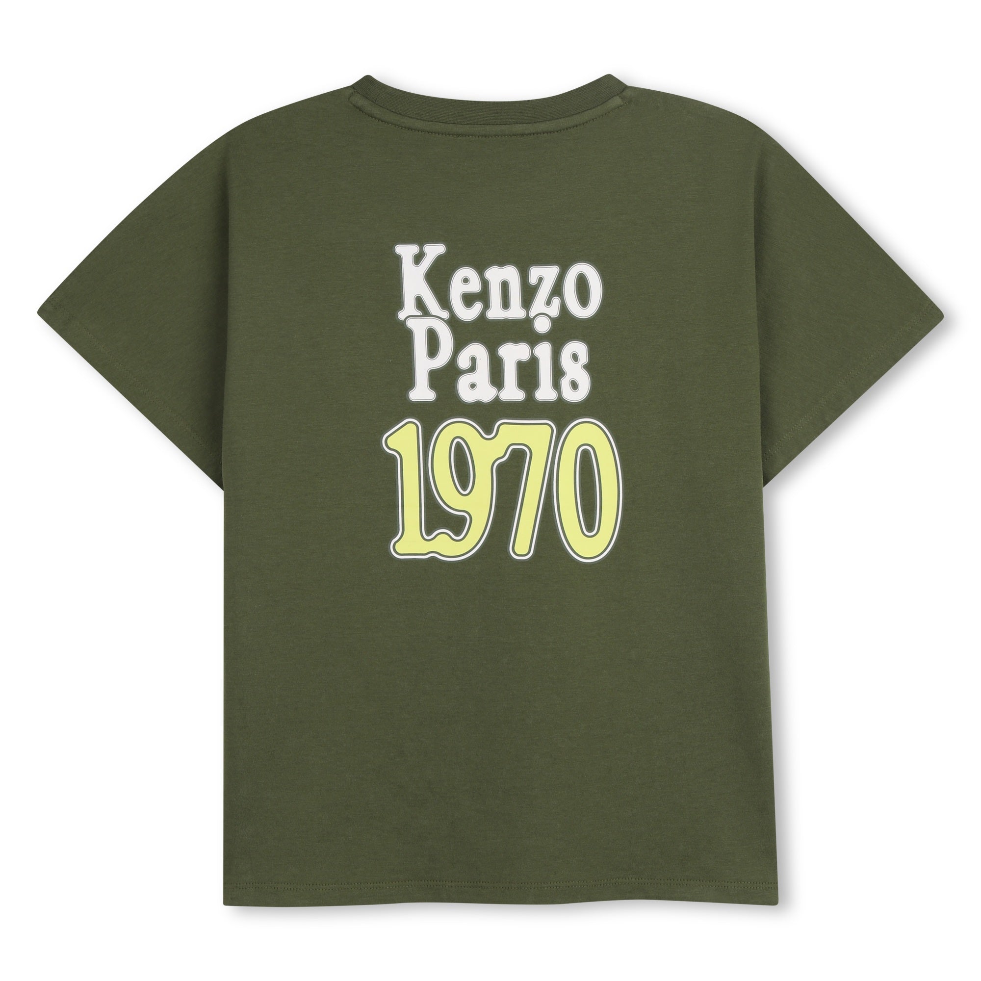 T-Shirt in Khaki Green Organic Cotton Kenzo