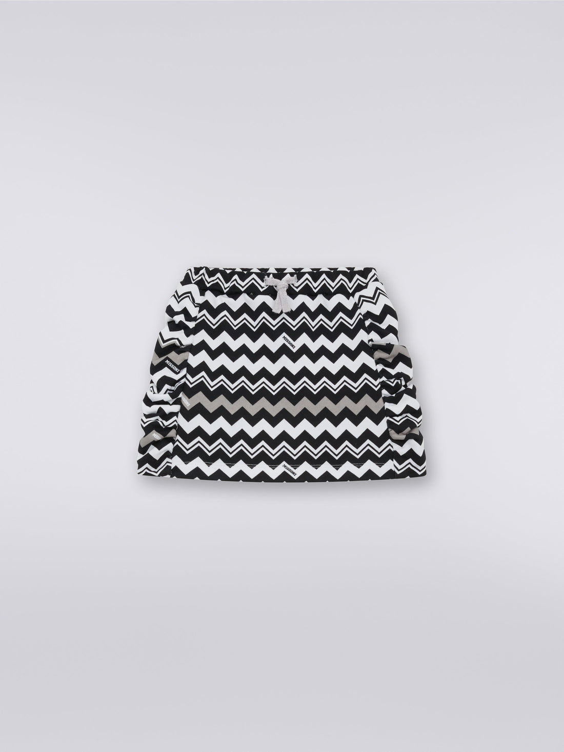 Missoni Cotton skirt with side gathers and zigzag pattern