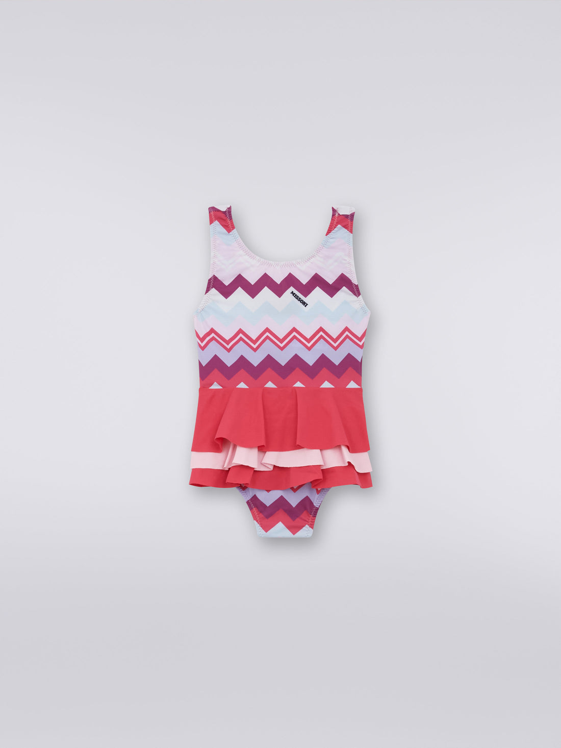 Missoni One-piece swimming costume with ruffle and zigzag pattern