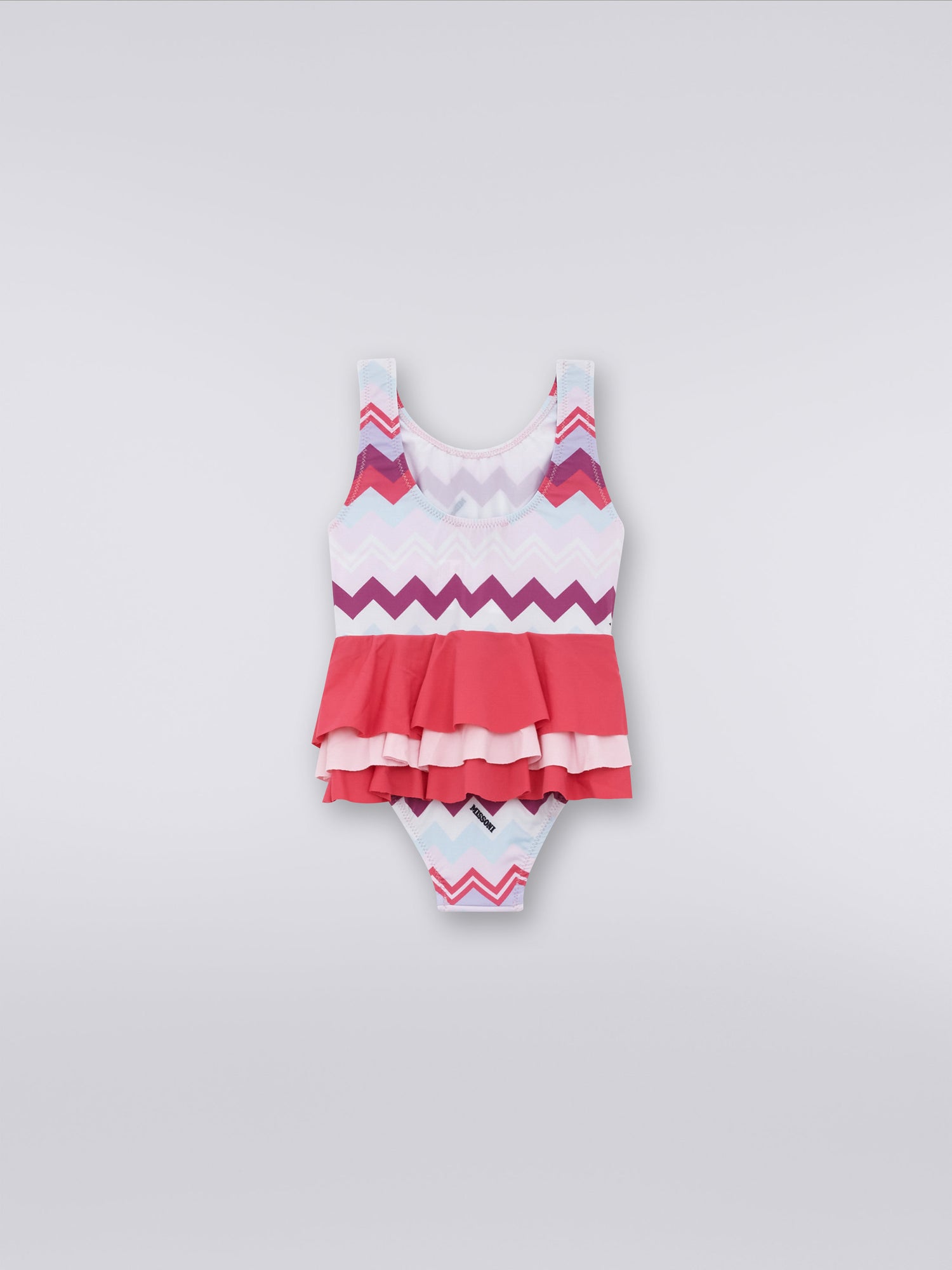 Missoni One-piece swimming costume with ruffle and zigzag pattern