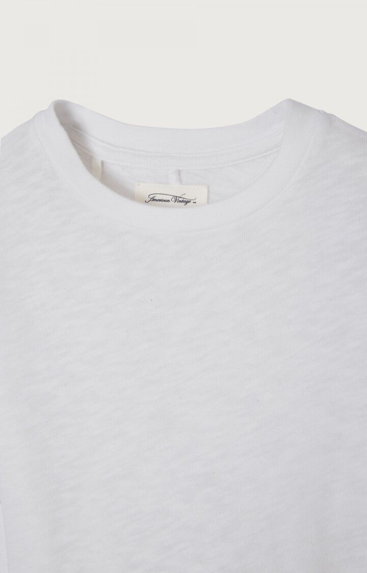 Short Sleeve Cotton T-Shirt with Round Collar