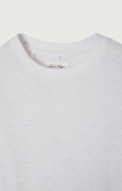 Short Sleeve Cotton T-Shirt with Round Collar