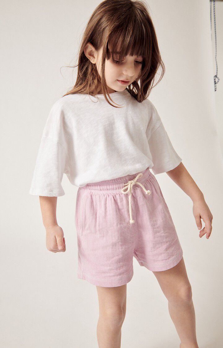Short Sleeve Cotton T-Shirt with Round Collar