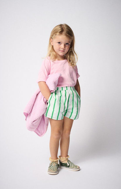 Striped Cotton Shorts with Elasticated Waist