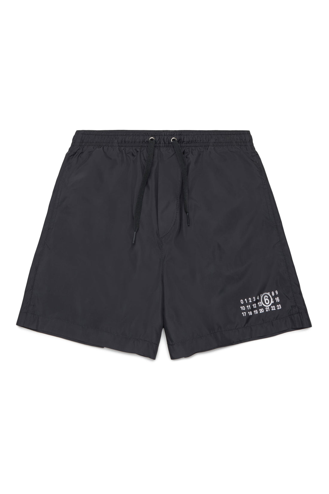 Black Polyester Swim Shorts for Kids Mm6 Kid