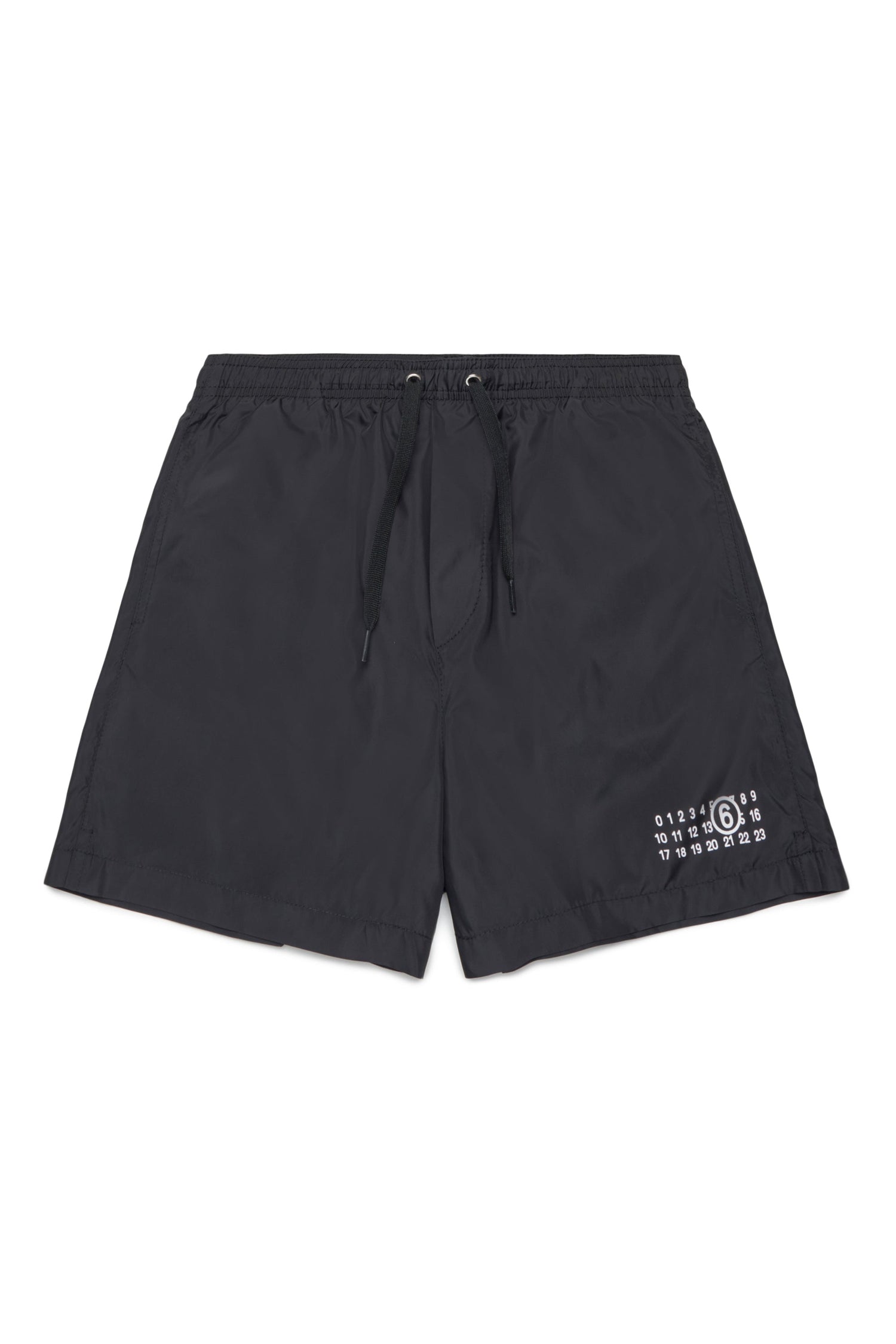 Black Polyester Swim Shorts for Kids Mm6 Kid