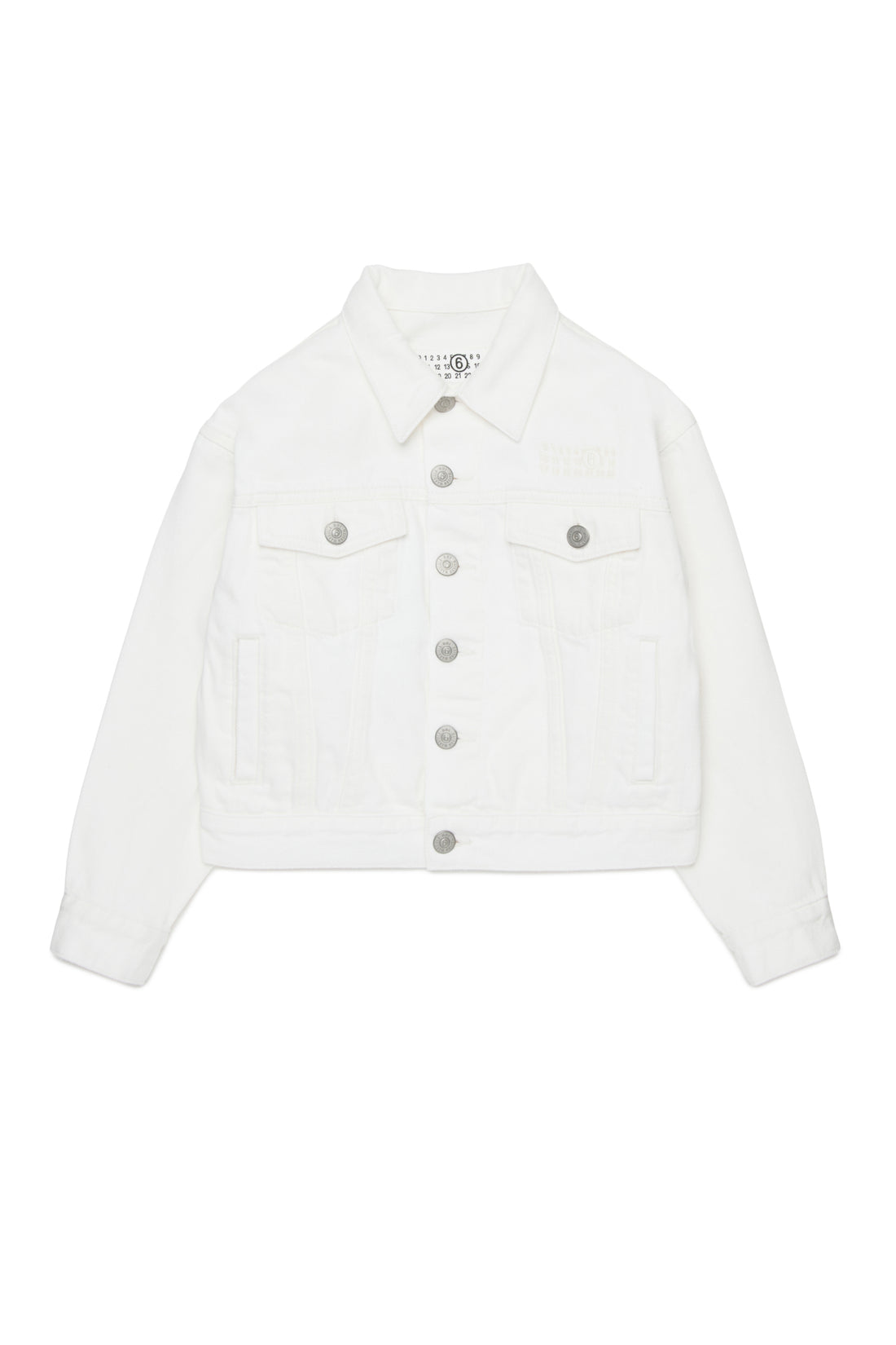 White Cotton Denim Jacket for Kids