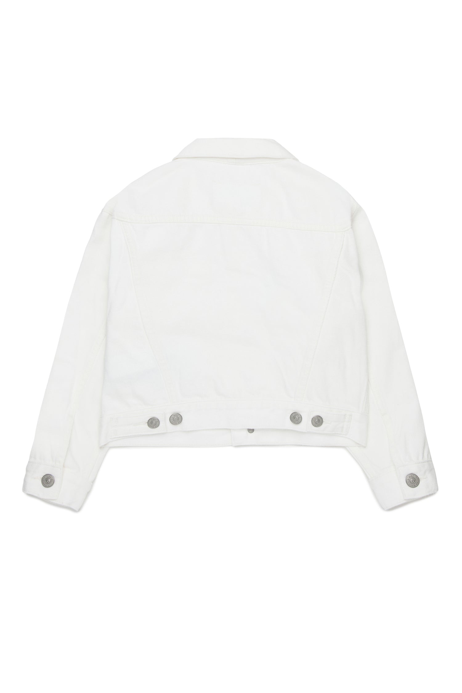 White Cotton Denim Jacket for Kids
