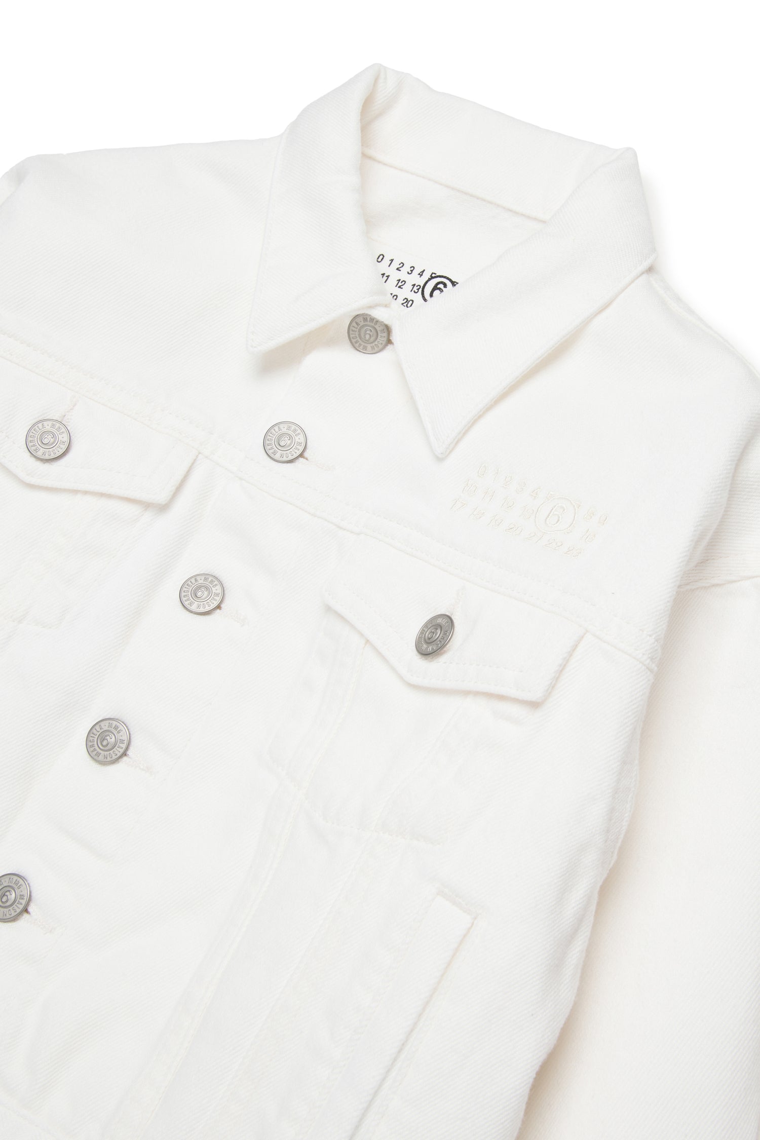 White Cotton Denim Jacket for Kids