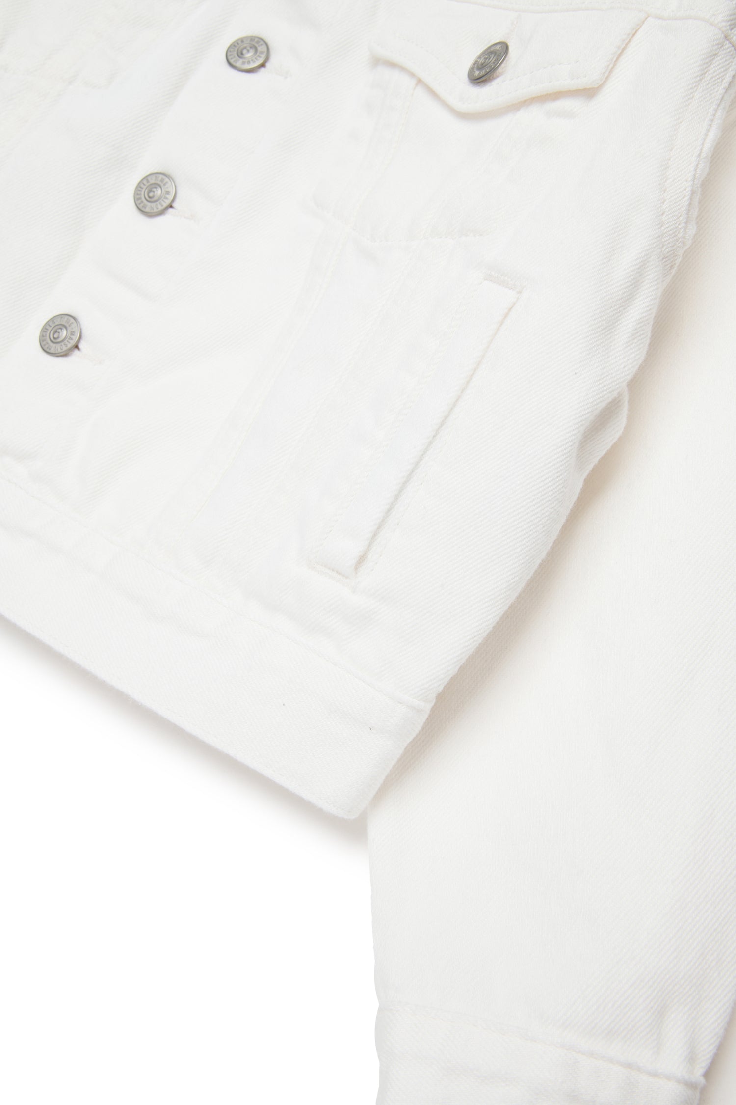 White Cotton Denim Jacket for Kids