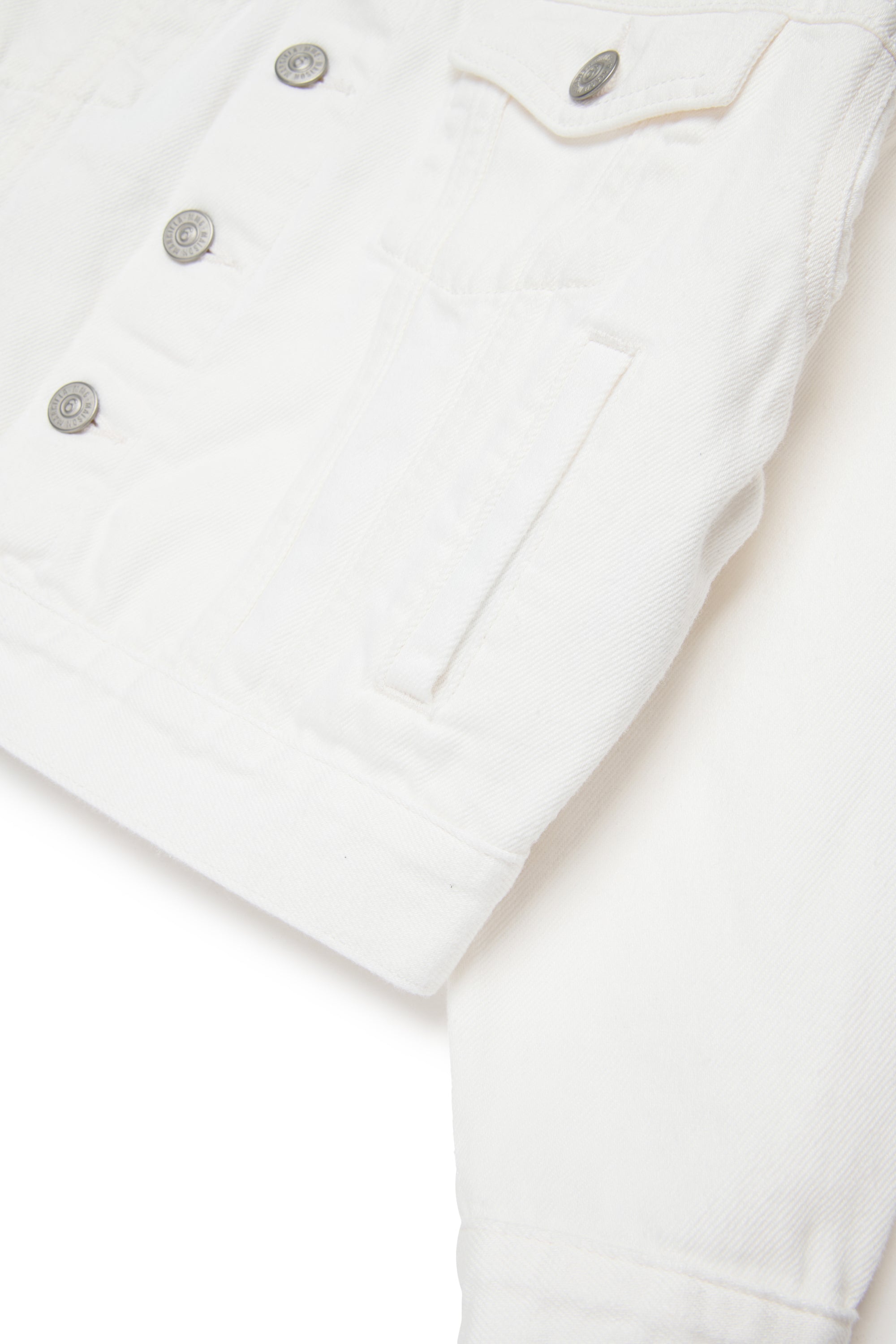 White Cotton Denim Jacket for Kids