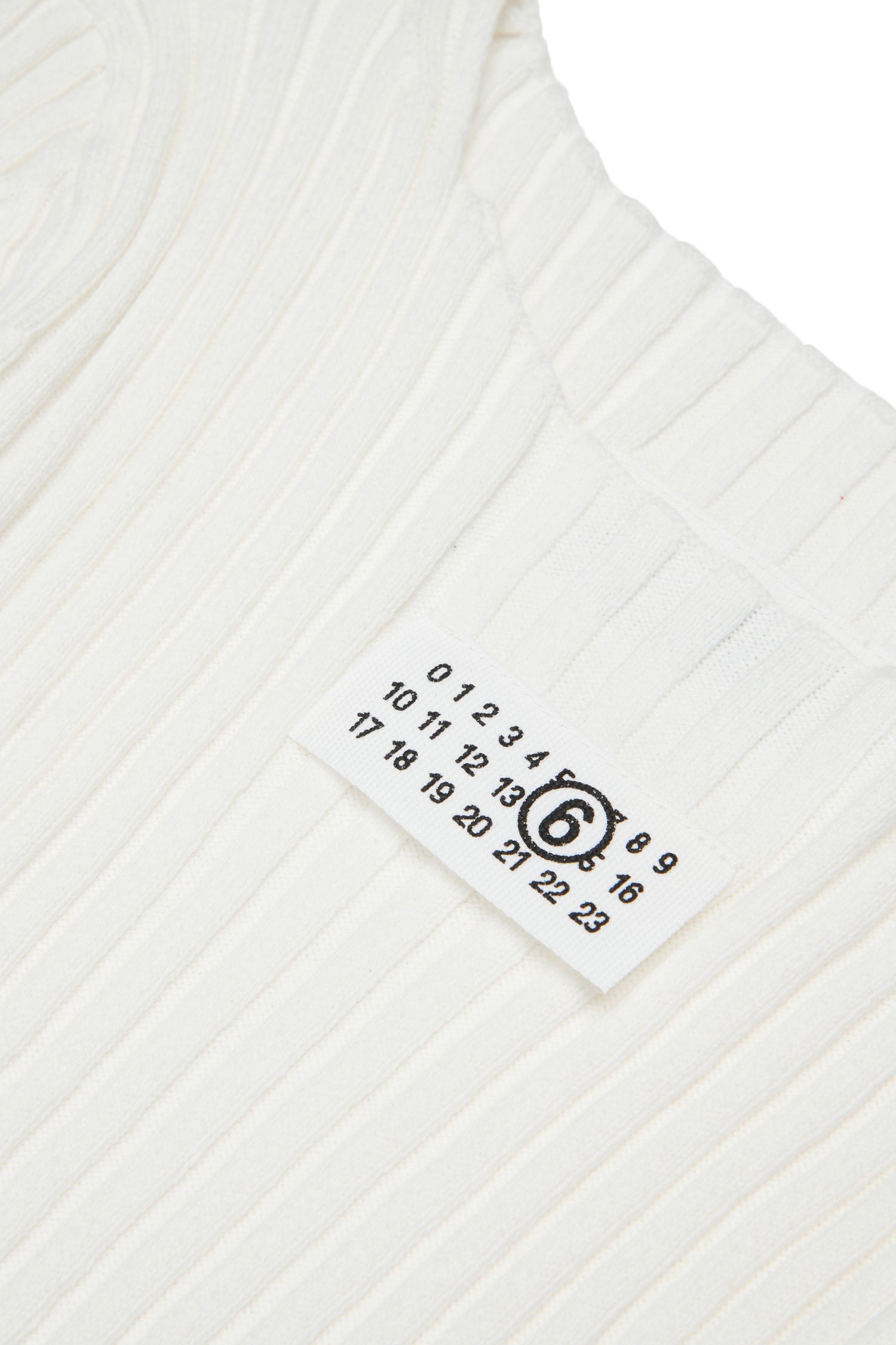 White Ribbed Long Cotton Dress for Kids