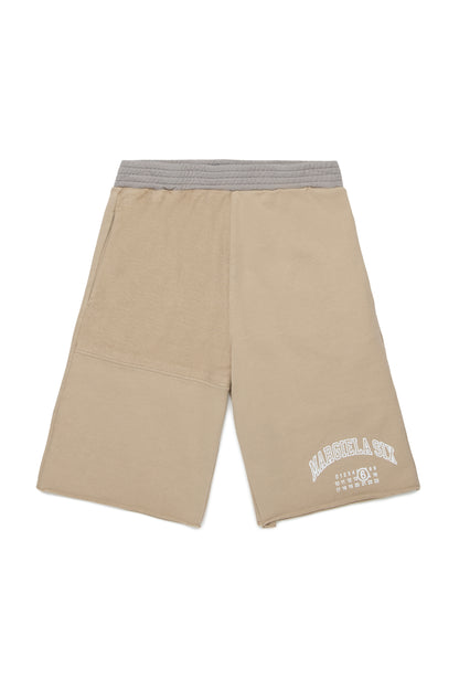 Two-Tone Cotton Logo Shorts for Kids