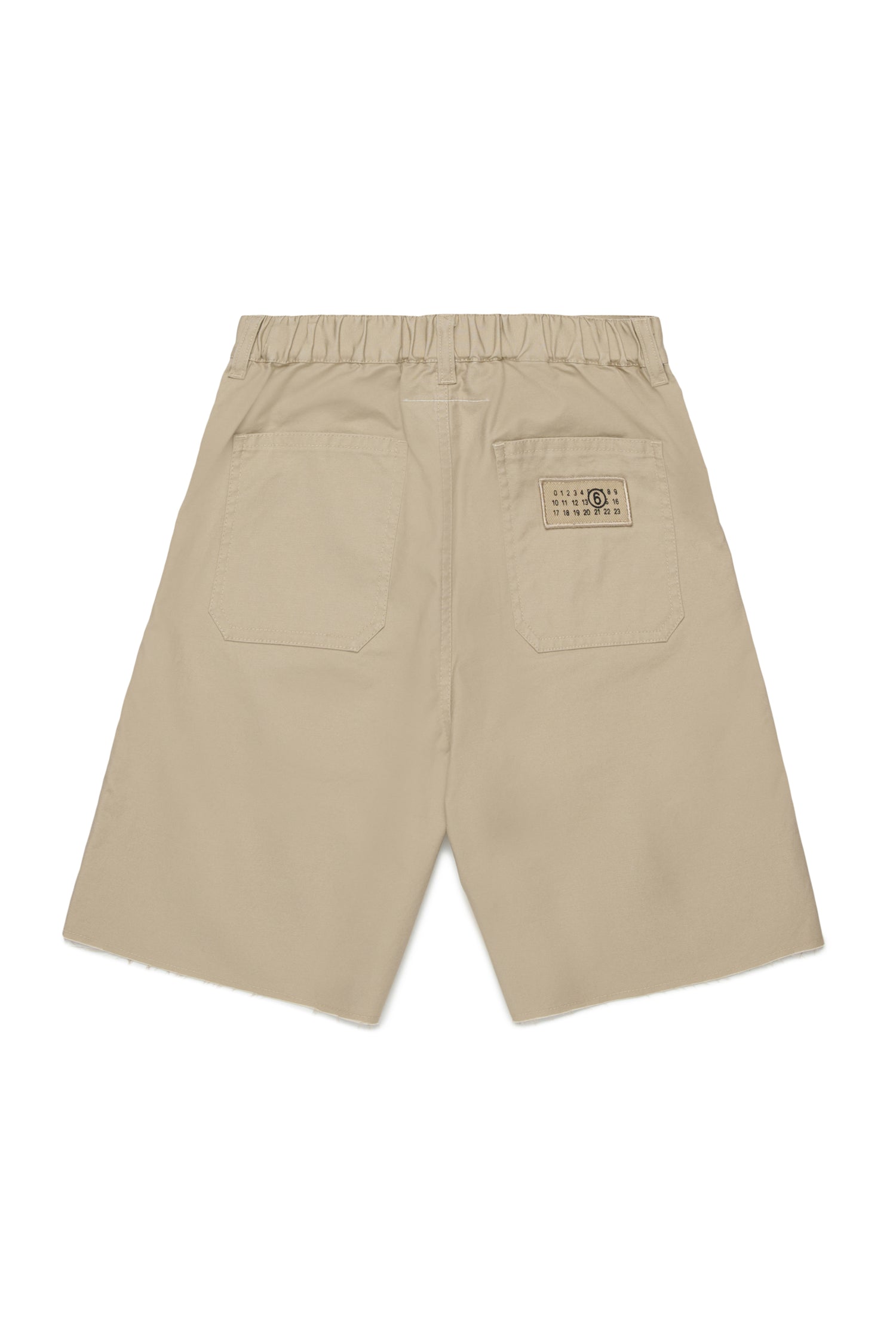 Beige Cotton Utility Shorts for Kids