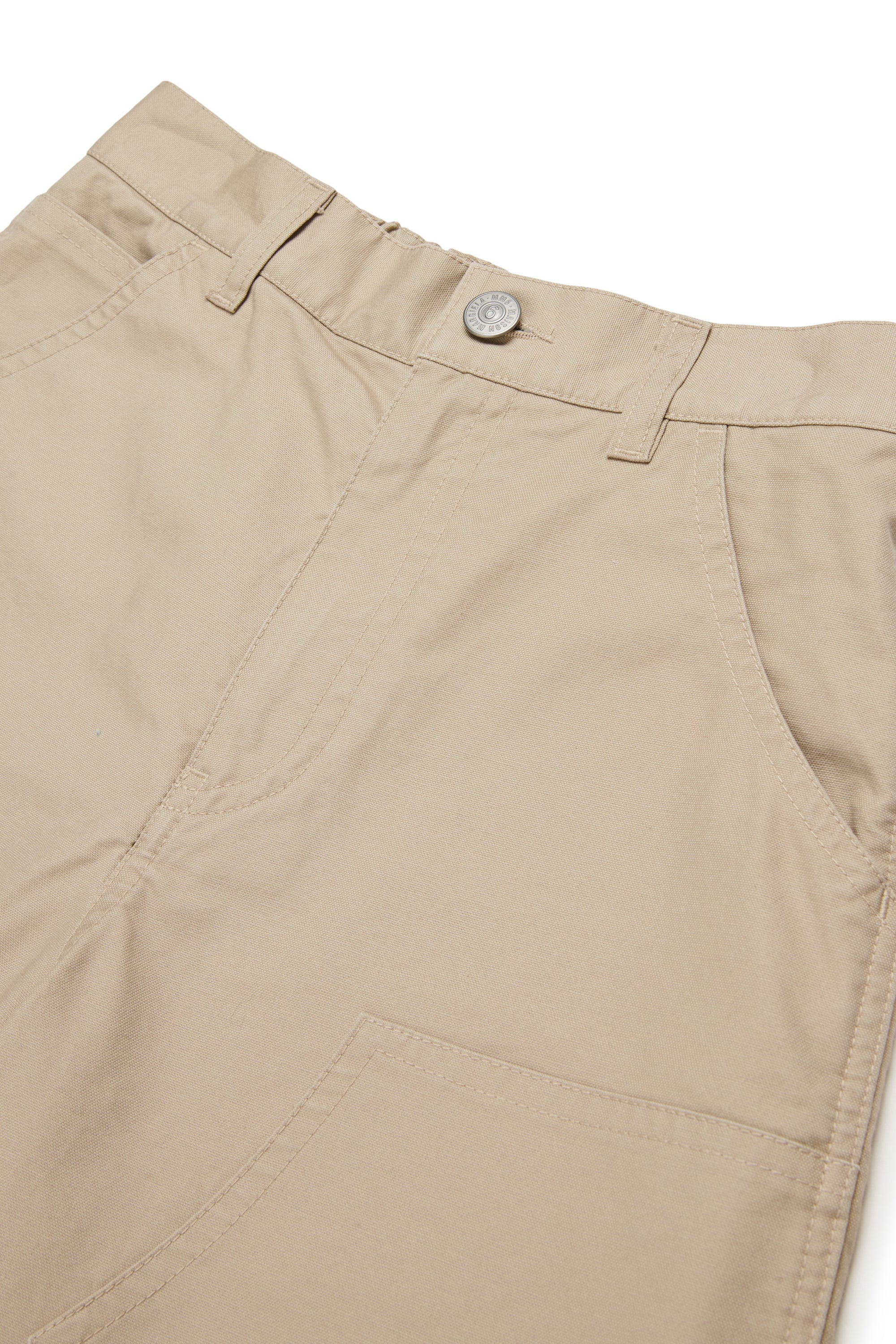 Beige Cotton Utility Shorts for Kids