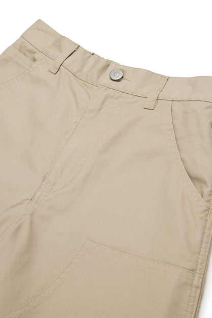 Beige Cotton Utility Shorts for Kids