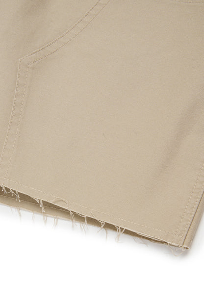 Beige Cotton Utility Shorts for Kids
