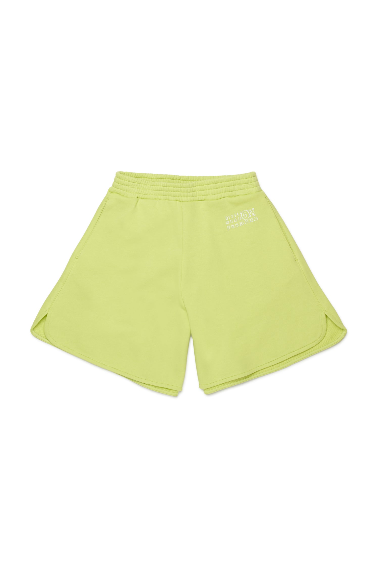 Lime Cotton Logo Shorts for Kids