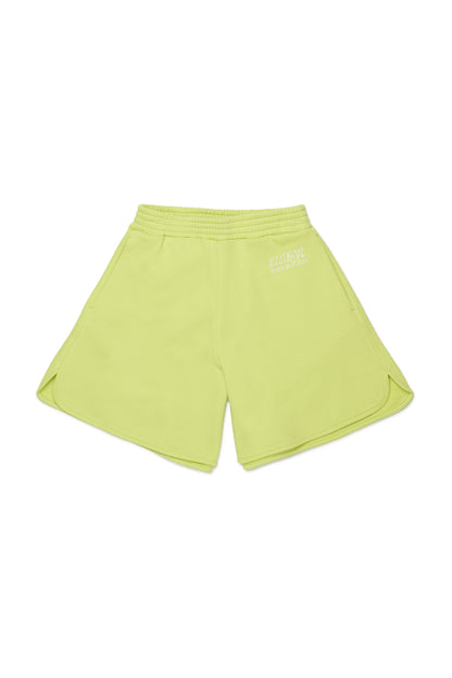 Lime Cotton Logo Shorts for Kids