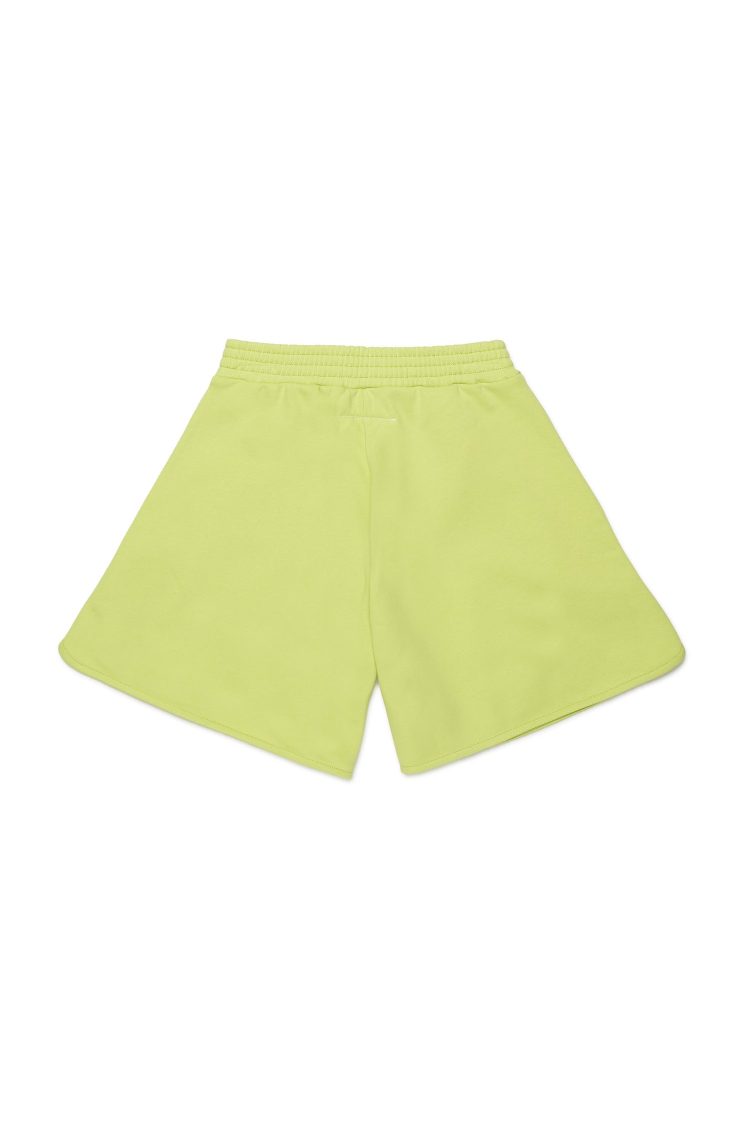 Lime Cotton Logo Shorts for Kids