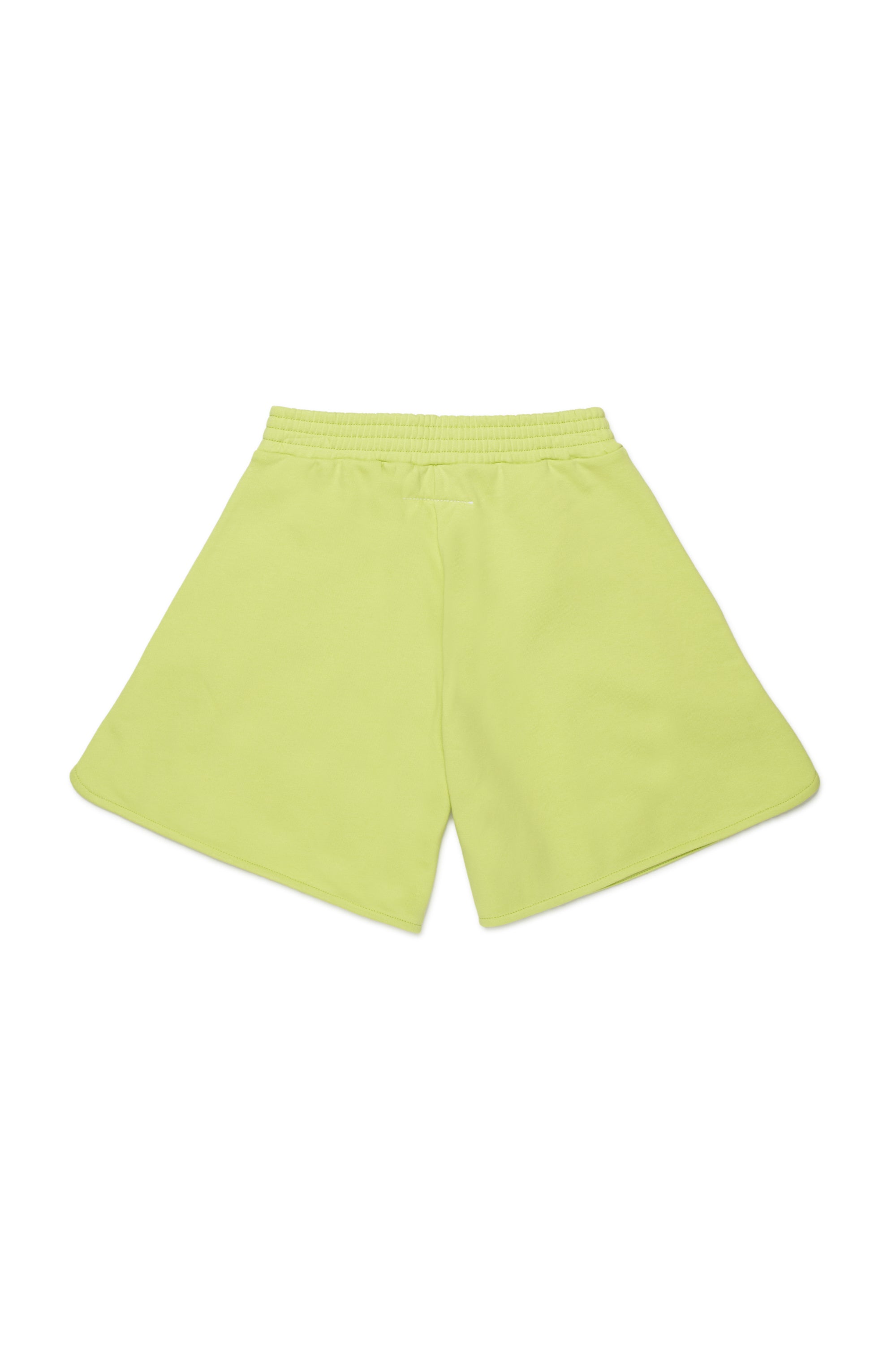 Lime Cotton Logo Shorts for Kids
