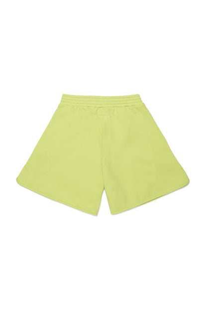 Lime Cotton Logo Shorts for Kids