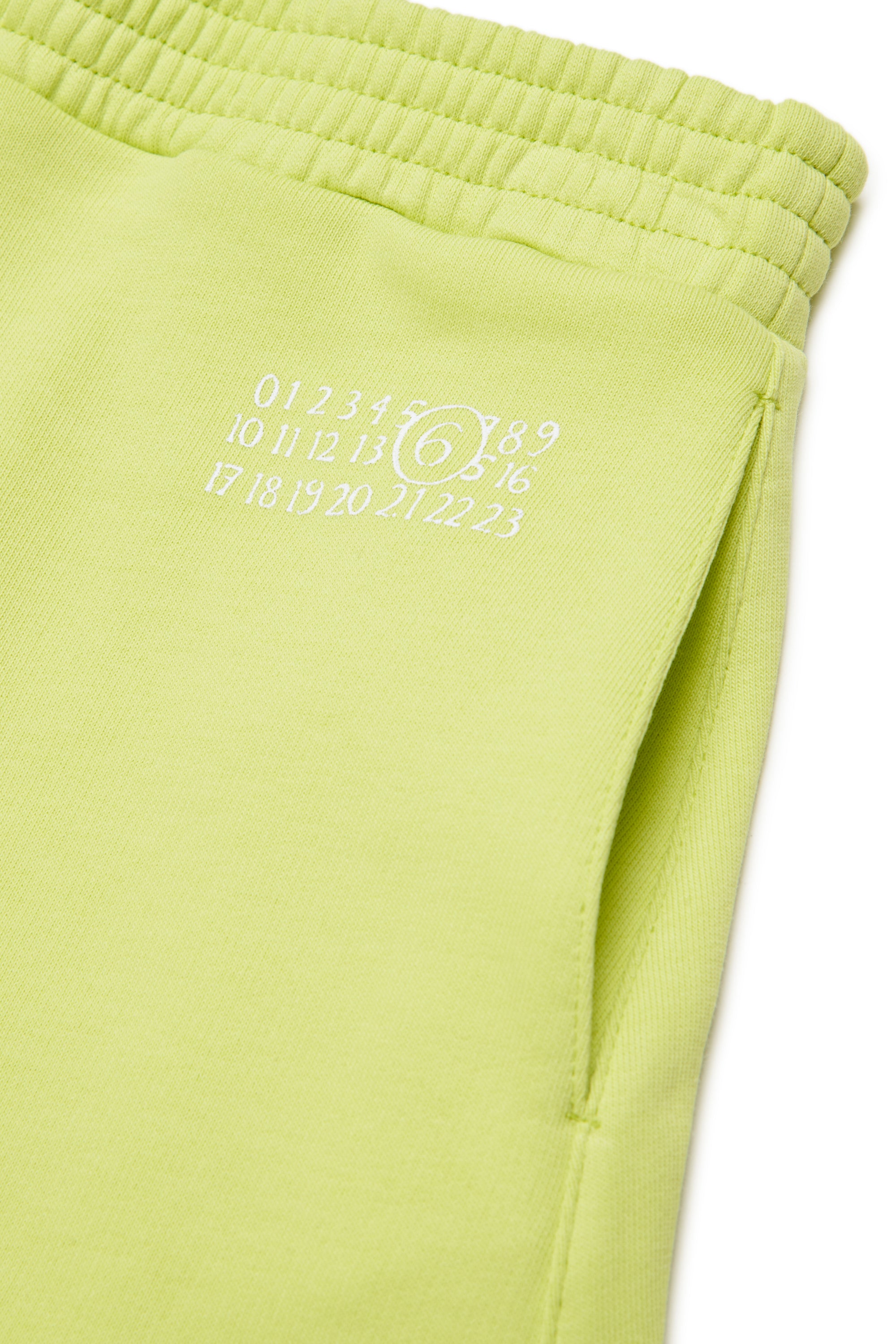 Lime Cotton Logo Shorts for Kids