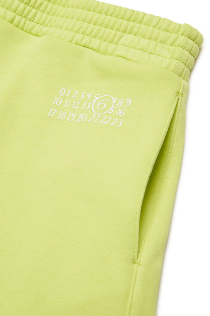 Lime Cotton Logo Shorts for Kids