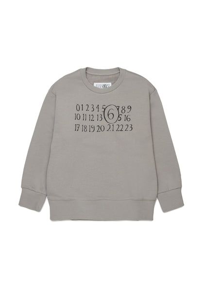 Grey Cotton Logo Sweatshirt for Kids