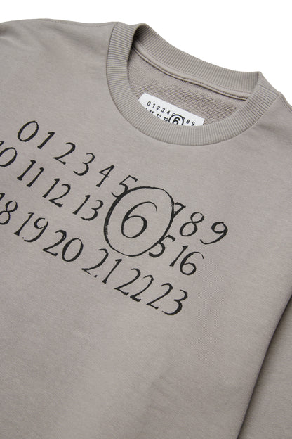 Grey Cotton Logo Sweatshirt for Kids