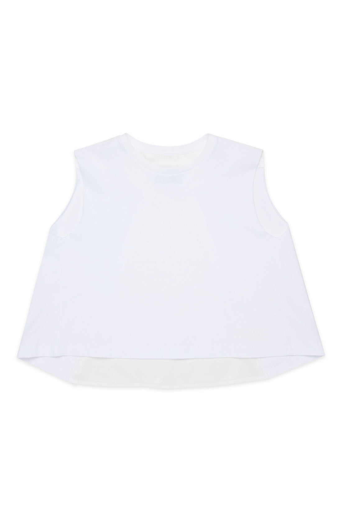 Cotton T-Shirt with Contrast Detail for Kids Mm6 Kid