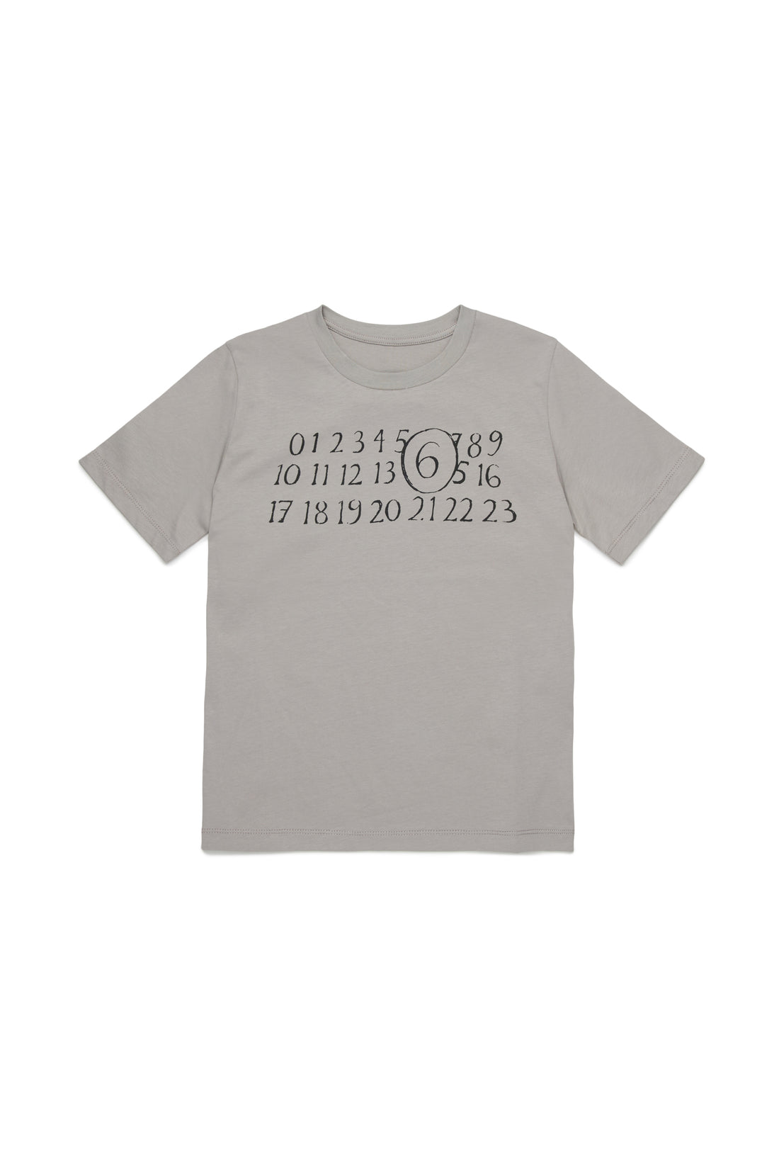 Grey Cotton Logo Print T-Shirt for Kids