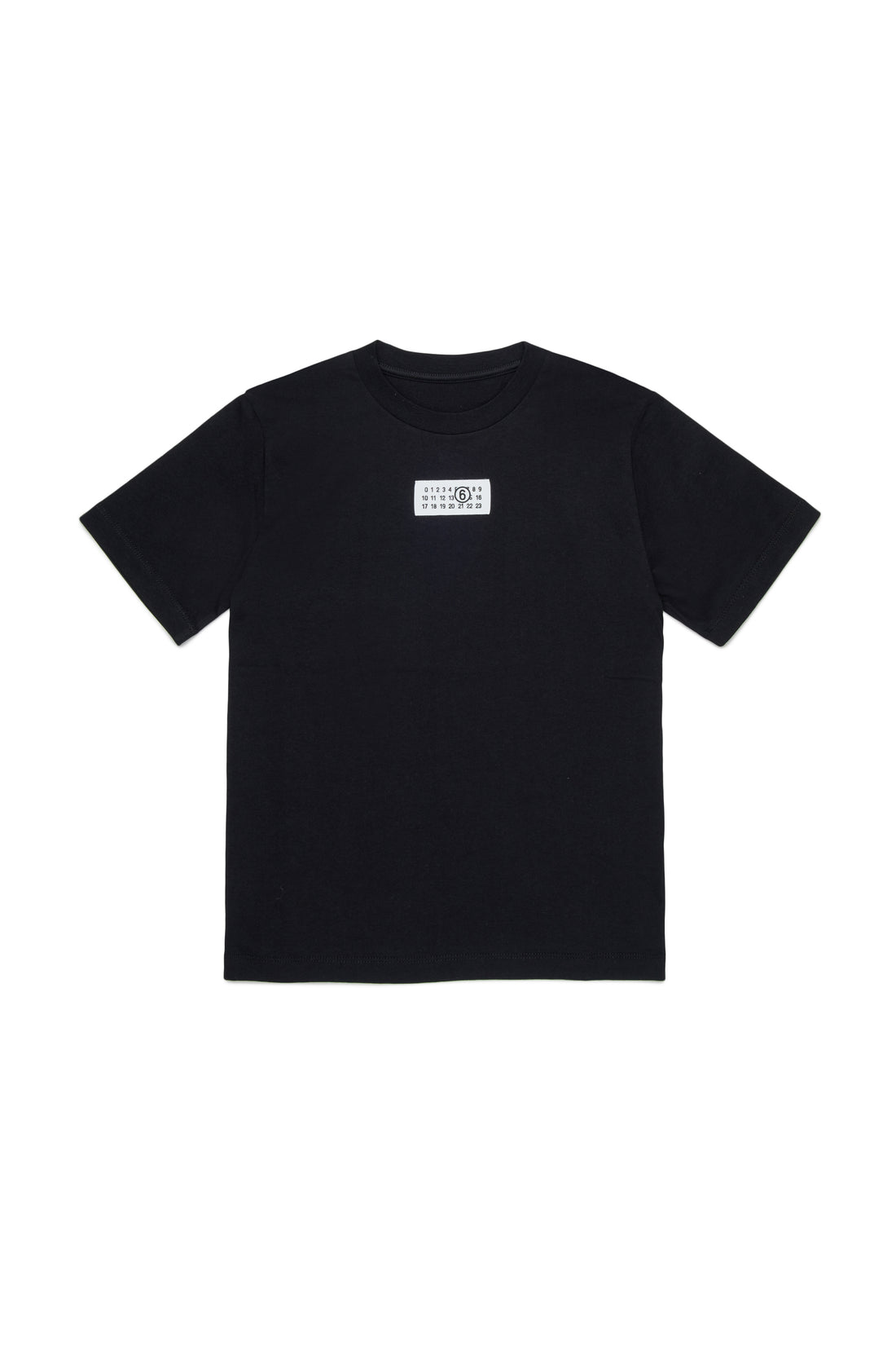 Black Cotton Logo T-Shirt for Kids