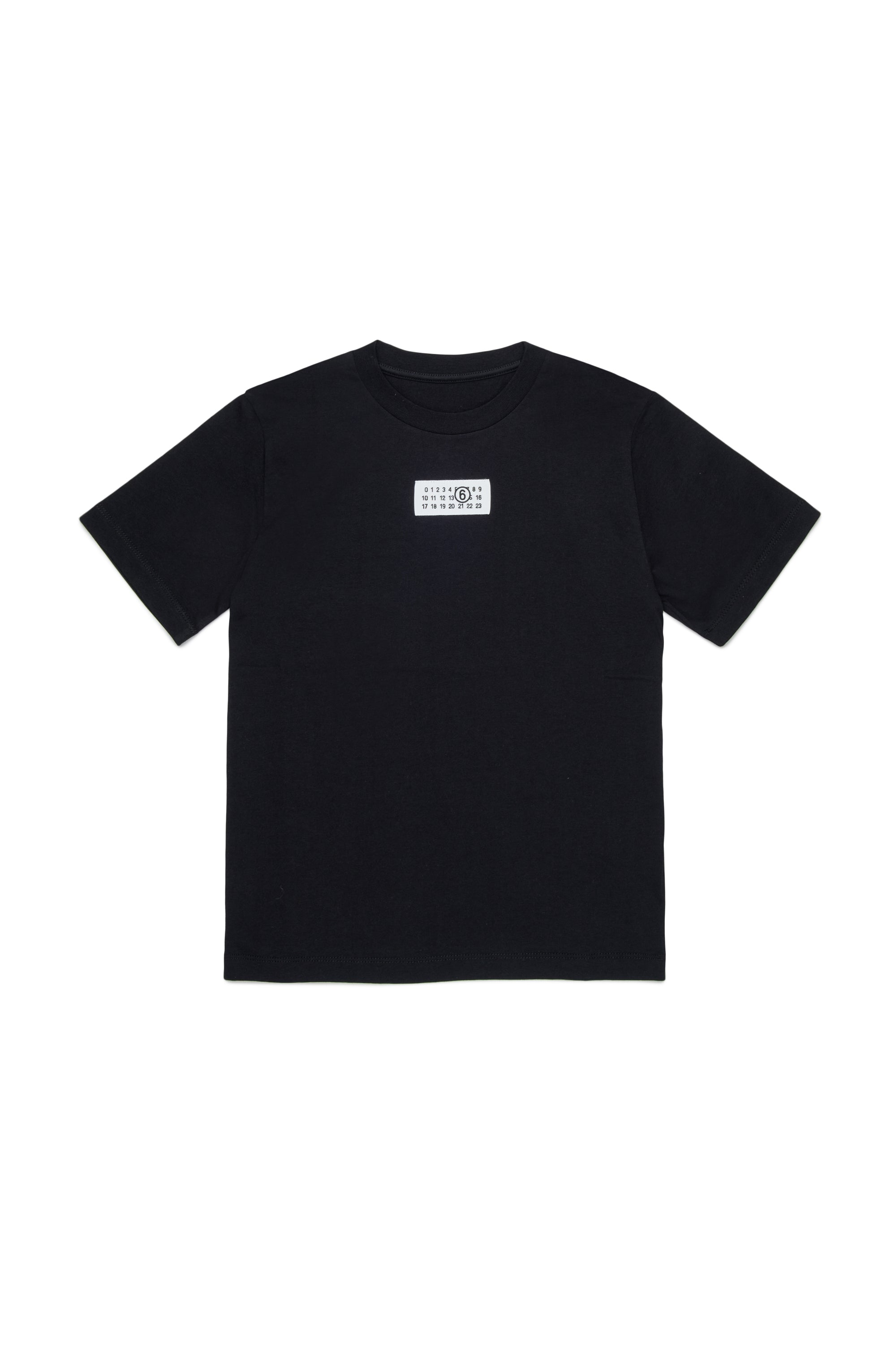 Black Cotton Logo T-Shirt for Kids