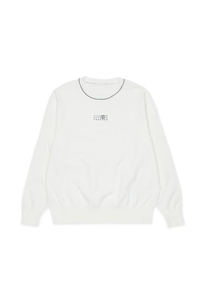 White Cotton Knit Jumper for Kids