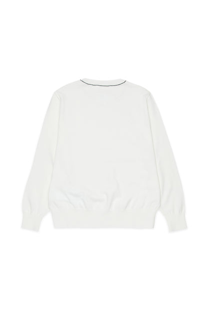 White Cotton Knit Jumper for Kids