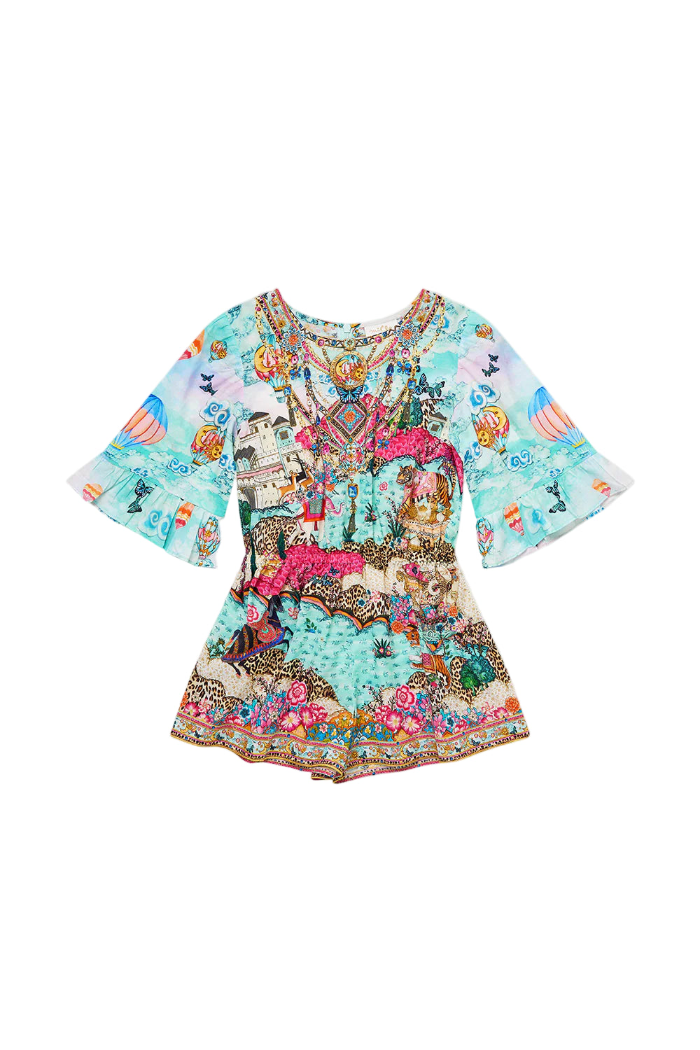 Miniature Moments Kids Playsuit With Frill 3/4 Sleeves