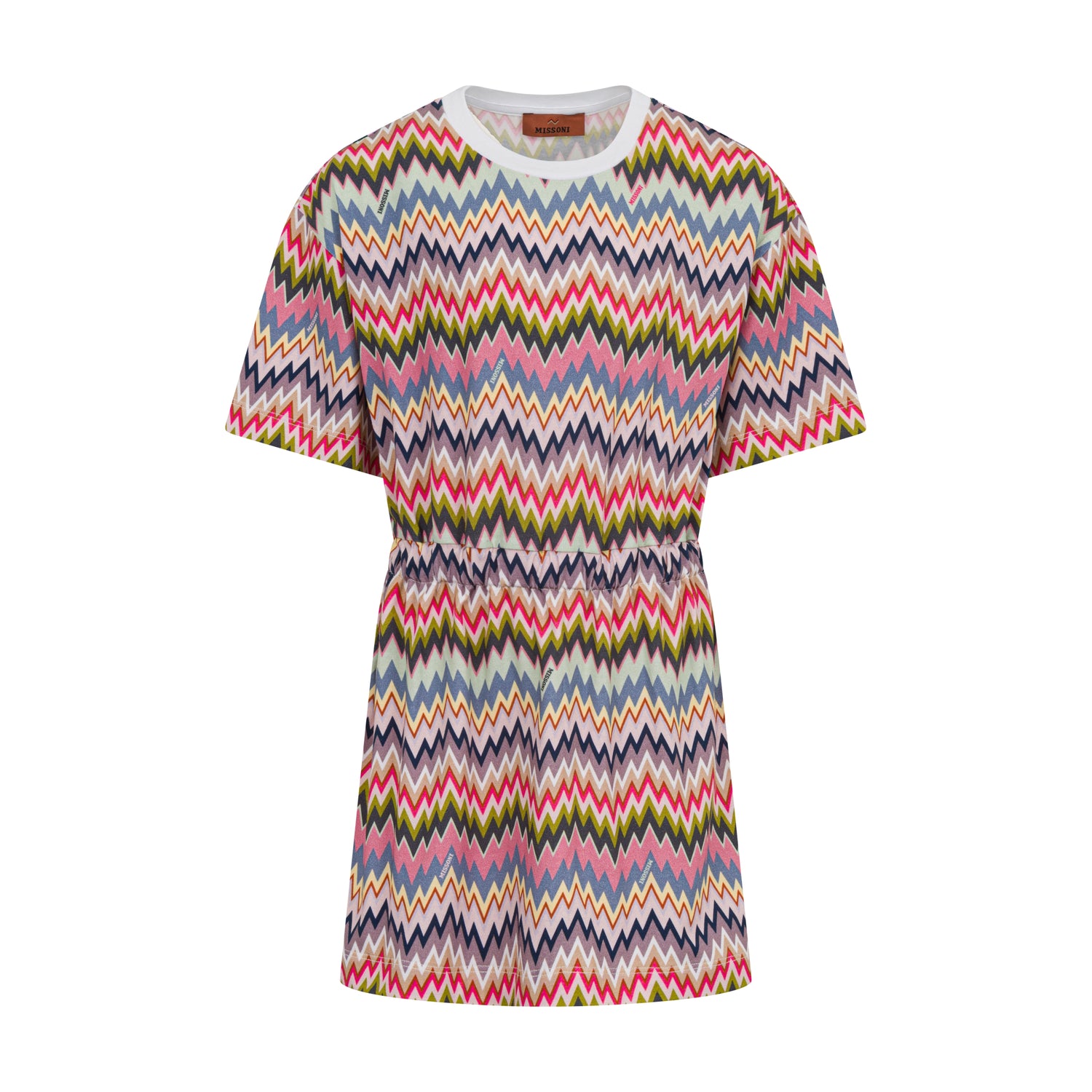 Girls’ Chevron-Print Cotton-Blend Knit Dress