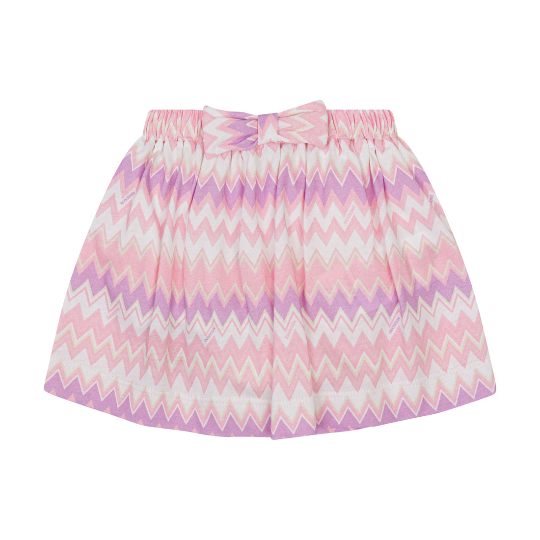 Baby Zigzag-Print Chevron-Knit Cotton Skirt