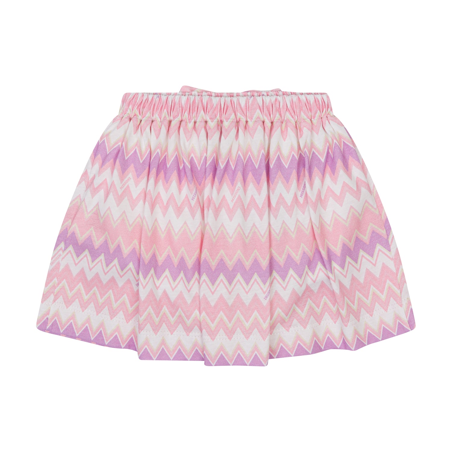 Baby Zigzag-Print Chevron-Knit Cotton Skirt