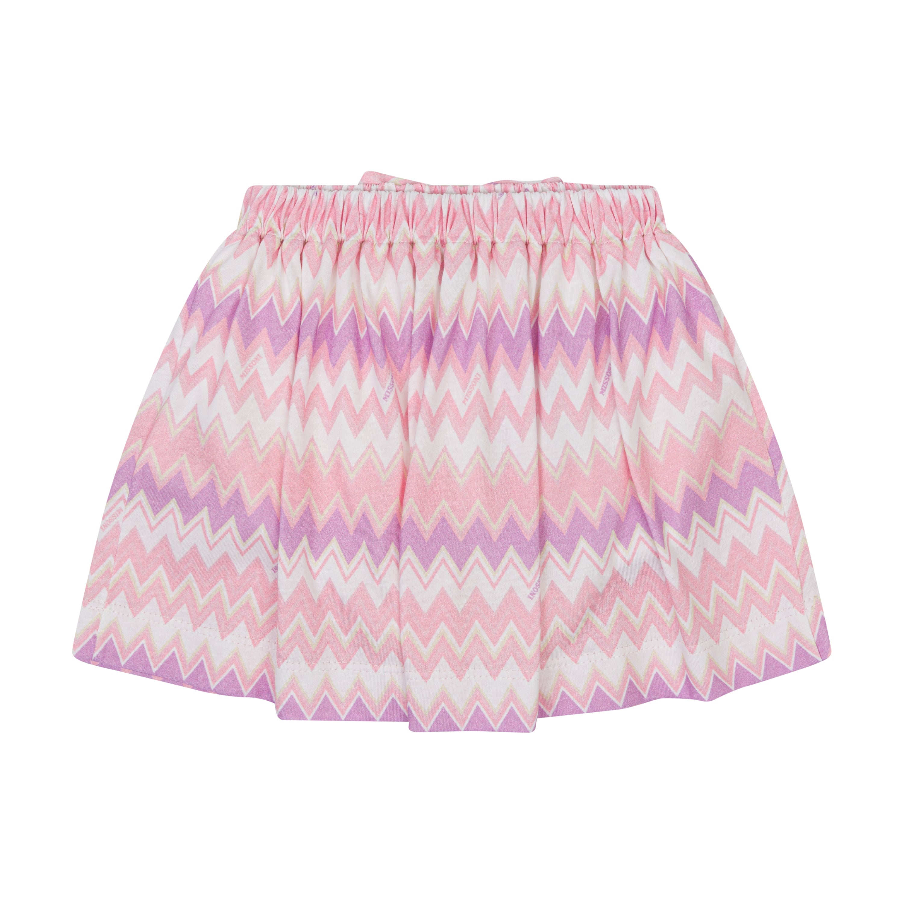 Baby Zigzag-Print Chevron-Knit Cotton Skirt