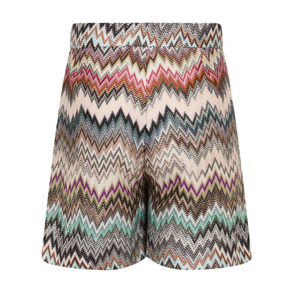 Children’s Chevron-Knit Divided Skirt with Multicolour Zigzag Pattern