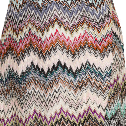 Children’s Chevron-Knit Divided Skirt with Multicolour Zigzag Pattern