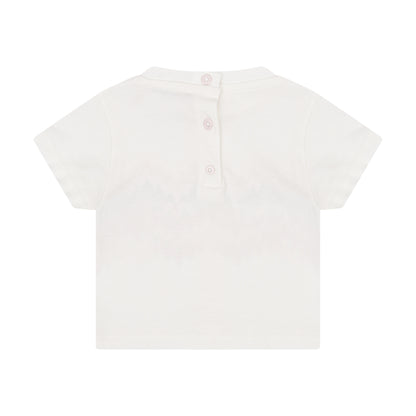 Baby Knitted Cotton Tee with Multicolour Zigzag Logo Print