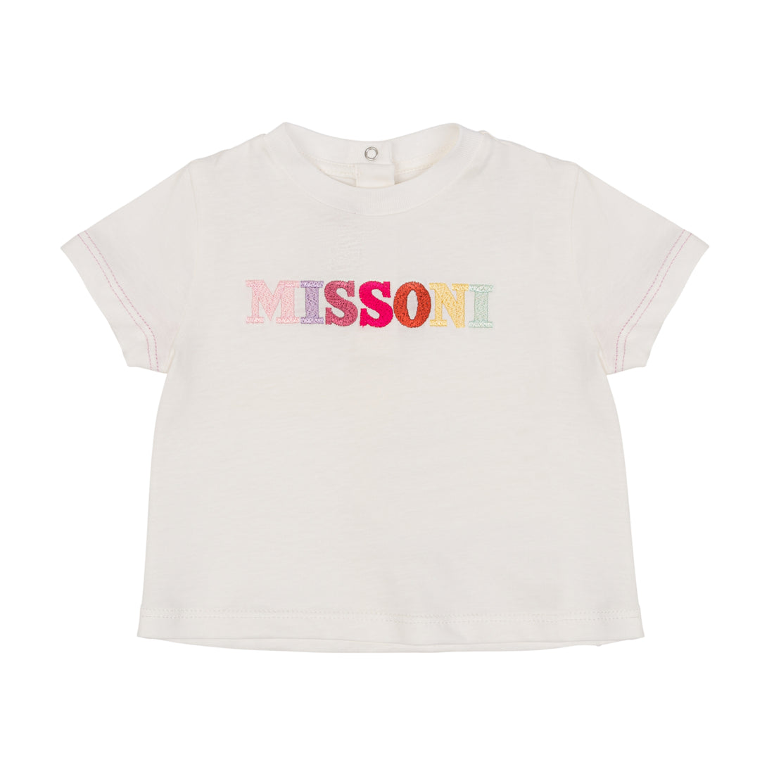 Rainbow Logo Embroidered Knitted Cotton Tee for Toddler