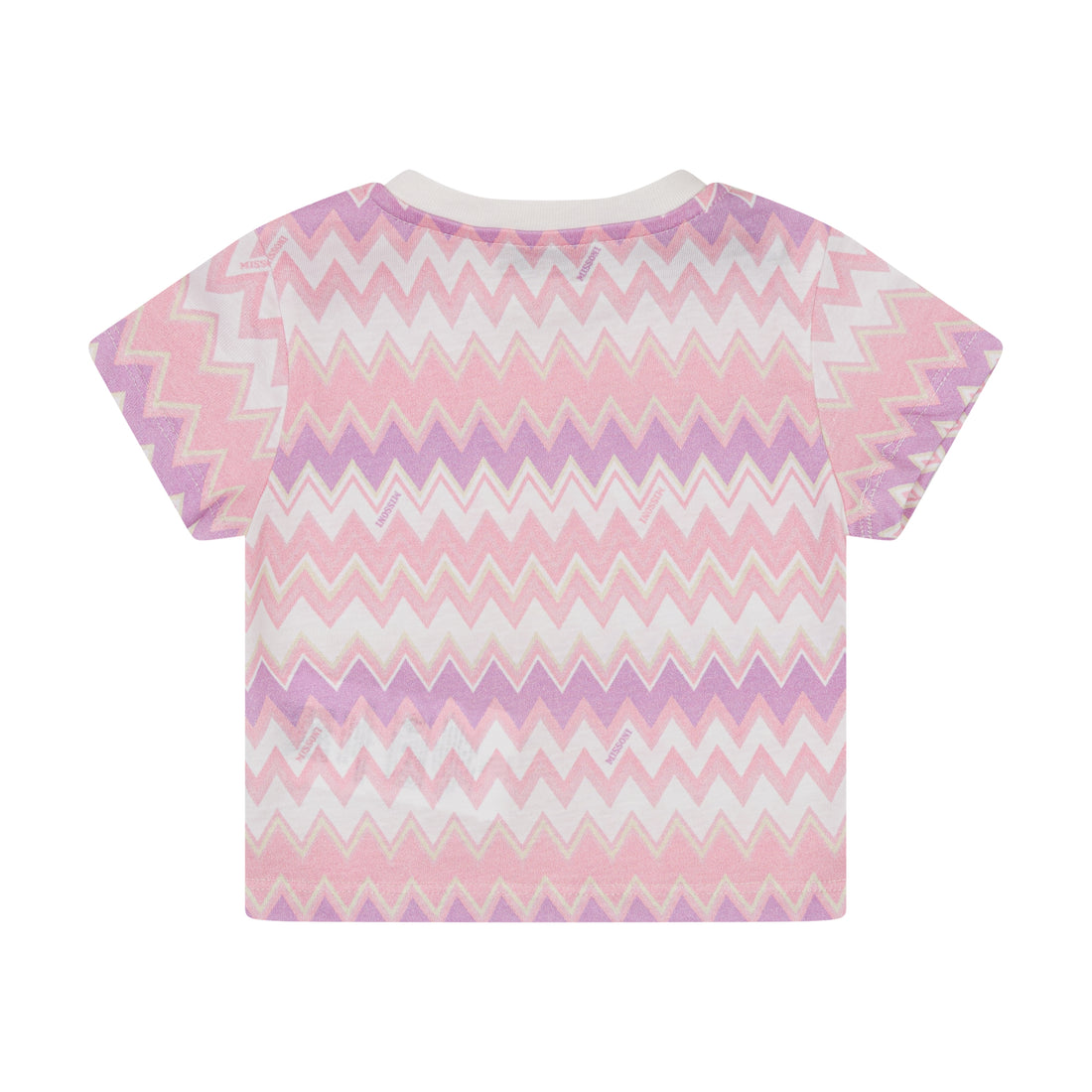 Baby cotton T-shirt with pastel zigzag print