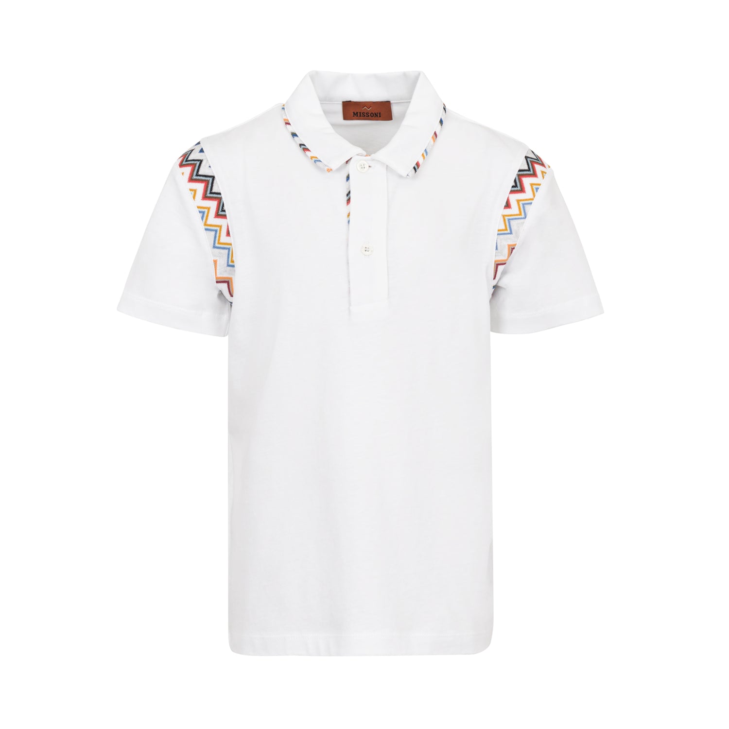 Missoni Contrast-Zigzag Knitted Polo Shirt